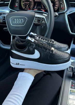 Кросівки жіночі air force 1 prm all black white5 фото