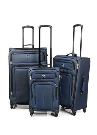 92560-blue чемоданы текстиль 20/24/28" 3шт/наб