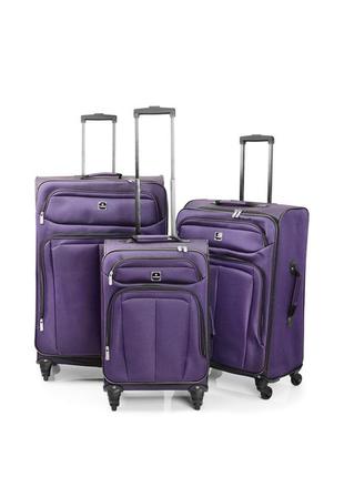 92560-violet валізи текстиль 20/24/28" 3шт/наб
