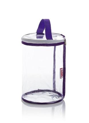 Косметичка-цилиндр прозрачная nika torri фиолетовый1 фото