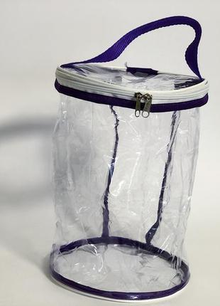 Косметичка-цилиндр прозрачная nika torri фиолетовый2 фото
