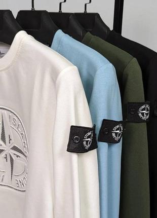 Кофта стон ісленд біла з патчем / світшоти від stone island2 фото