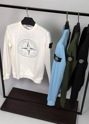 Світшот брендовий стон айленд з патчем / кофти від stone island хакі5 фото