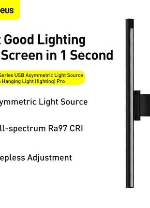 Led лампа для монитора baseus i-wok pro series asymmetric light source screen hanging light (fighting)1 фото