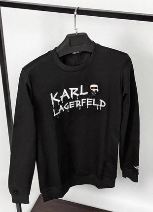 Кофта karl lagerfeld чорна / повсякденні тонкі чоловічі кофти карл