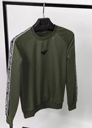 Зеленый мужской свитшот armani / повседневные кофты от армани