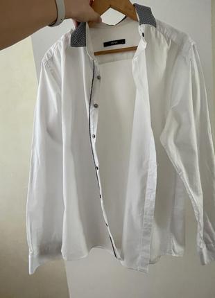 Avva рубашка однотонная рубашка с длинным рукавом белая праздничная