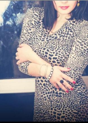 Платье леопард,низ платья регулируется на шнурке, размер л,хл