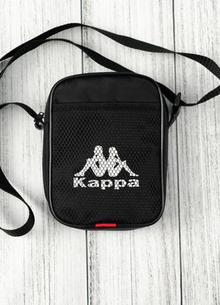 Сумка kappa черного цвета / мужская спортивная сумка через плечо каппа / барсетка kappa
