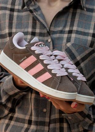 Кроссовки женские adidas campus brown\rose1 фото