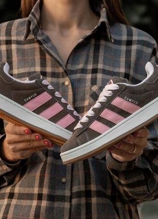 Кроссовки женские adidas campus brown\rose7 фото