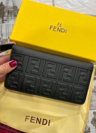 Кожаный кошелек fendi фенди, кошелек из натуральной кожи, кожаные кошельки, брендовый кошелек