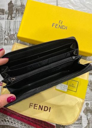 Кожаный кошелек fendi фенди, кошелек из натуральной кожи, кожаные кошельки, брендовый кошелек5 фото