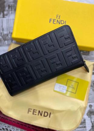 Кожаный кошелек fendi фенди, кошелек из натуральной кожи, кожаные кошельки, брендовый кошелек3 фото