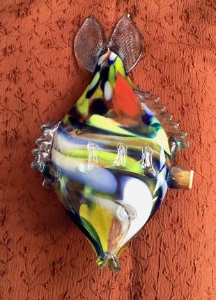 Рыба штоф графин цветное стекло сувенир винтаж ссср2 фото