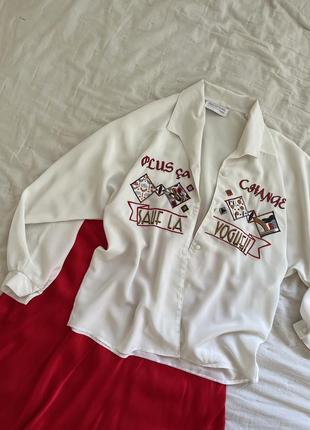 Блуза винтаж с вышивкой