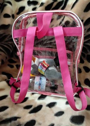 Прозрачный рюкзак nika torri розовый1 фото