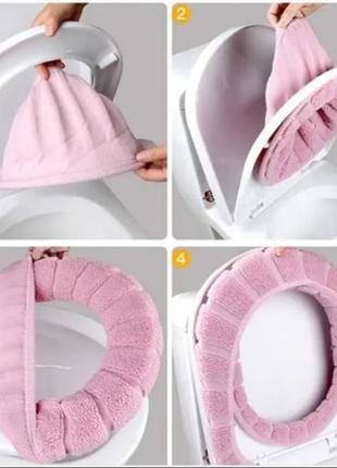 Чехол для унитаза мягкий, теплый с петелькой - четырёхлистный клевер