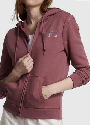 Спортивный костюм victoria's secret pink freece zip-up everyday rose shine1 фото