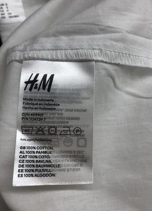 Бавовняна біла сорочка h&m вільного крою4 фото