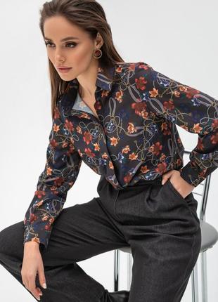 Класична сорочка прямого крою з ексклюзивним принтом.(2 кольорі)