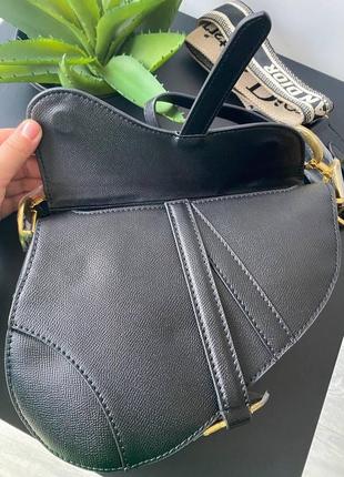 Женская кожаная сумка dior saddle седло black5 фото