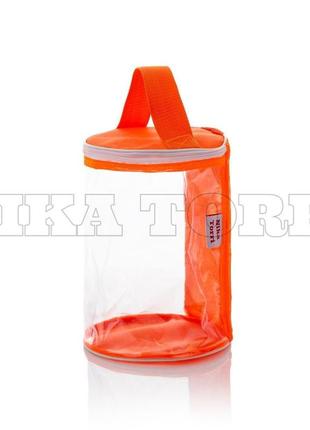 Прозрачные сумки в роддом (s, m, l) + органайзер - цилиндр оранжевый