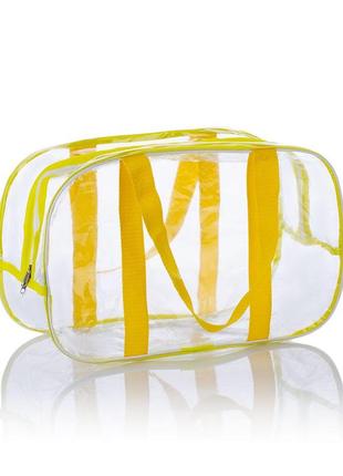 Прозора сумка s(31*21*14) з ремінними ручками в пологовий будинок, лимон