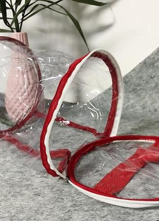 Косметичка-цилиндр прозрачная nika torri красный