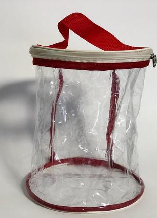 Косметичка-цилиндр прозрачная nika torri красный