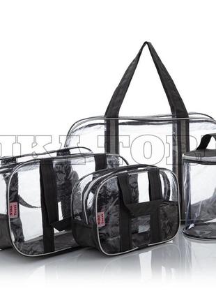 Прозорі сумки в пологовий будинок + органайзер сірий2 фото