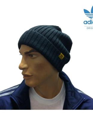 Шапка adidas originals beanie chunky black3 фото