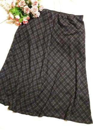 Комфортная трикотажная юбка в клетку,52-58разм.,англия,bm.1 фото