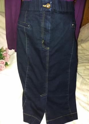 Батальная эластичная джинсовая юбка,56-60разм.2 фото