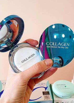 Увлажняющая коллагеновая пудра со сменным блоком enough collagen