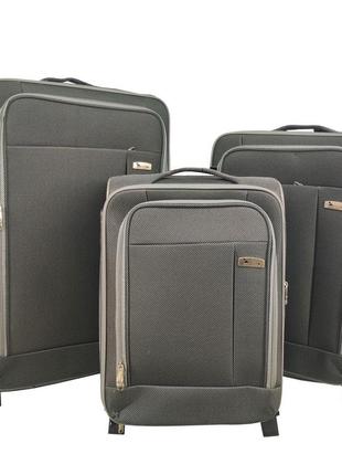 Дорожные чемоданы на 3-х колесах airline 17dl07 комплект 3шт серого цвета