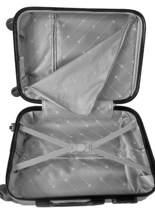 Набор пластиковых чемоданов fly 2062 3штуки чёрного цвета7 фото