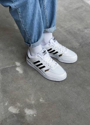 Adidas drop step white low