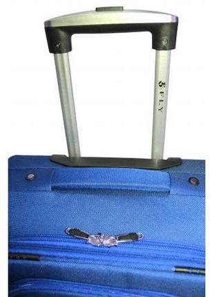 Набір валіз тканинних fly 8279 на 4-х колесах 3 штуки синій6 фото