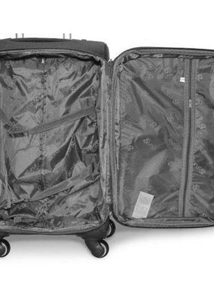 Набор чемоданов тканевых fly 8279 на 4-х колесах 3 штуки синий8 фото