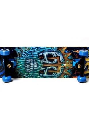 Скейтборд дерев'яний преміум якості від fish skateboard neptune блакитний5 фото