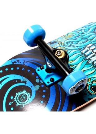 Скейтборд дерев'яний преміум якості від fish skateboard neptune блакитний4 фото