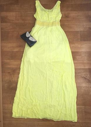 Платье сарафан в пол лимонного цвета. платье под грудь. яркое летнее платье. желтое платье2 фото