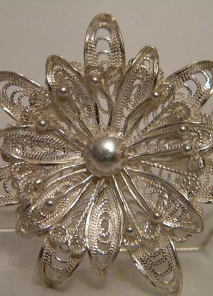 Брошь серебро 925 скань №662