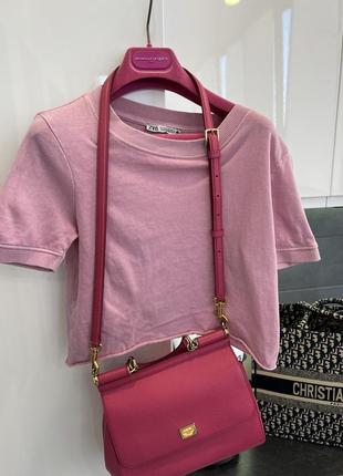 Плотная розовая крутая вываренная футболка топ zara в стиле balenciaga9 фото