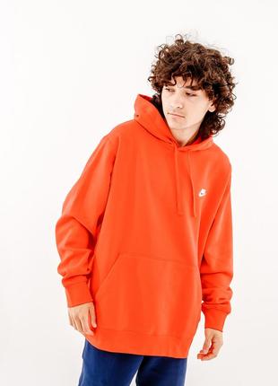 Мужское худи nike club hoodie po bb  красный l (7dbv2654-657 l)