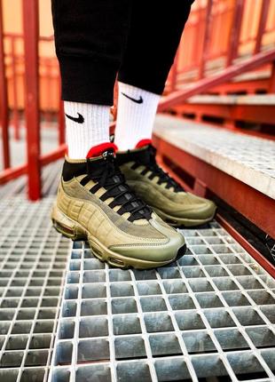 Мужские спортивные ботинки nike air max sneakerboot 95 "khaki"  найк аир макс7 фото