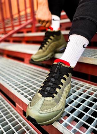 Мужские спортивные ботинки nike air max sneakerboot 95 "khaki"  найк аир макс9 фото