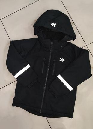 Чорна мембранна зимова куртка lager 157 104-110 см (4-5 років)1 фото