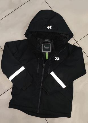 Чорна мембранна зимова куртка lager 157 104-110 см (4-5 років)2 фото